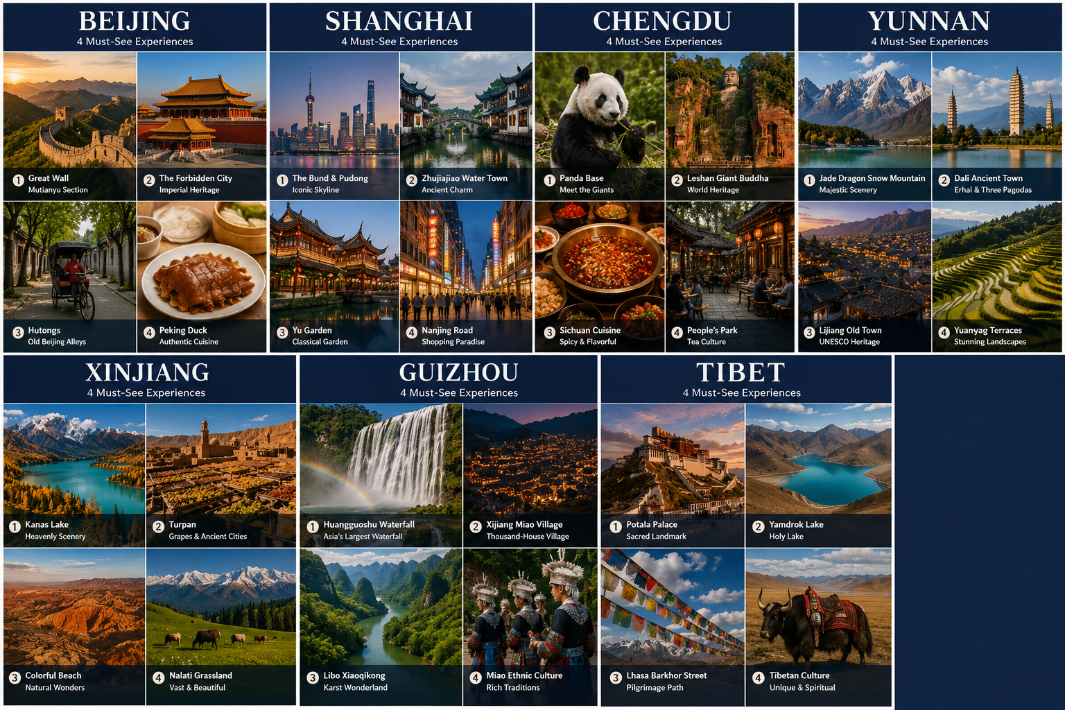 Must-see experiences across China by private car